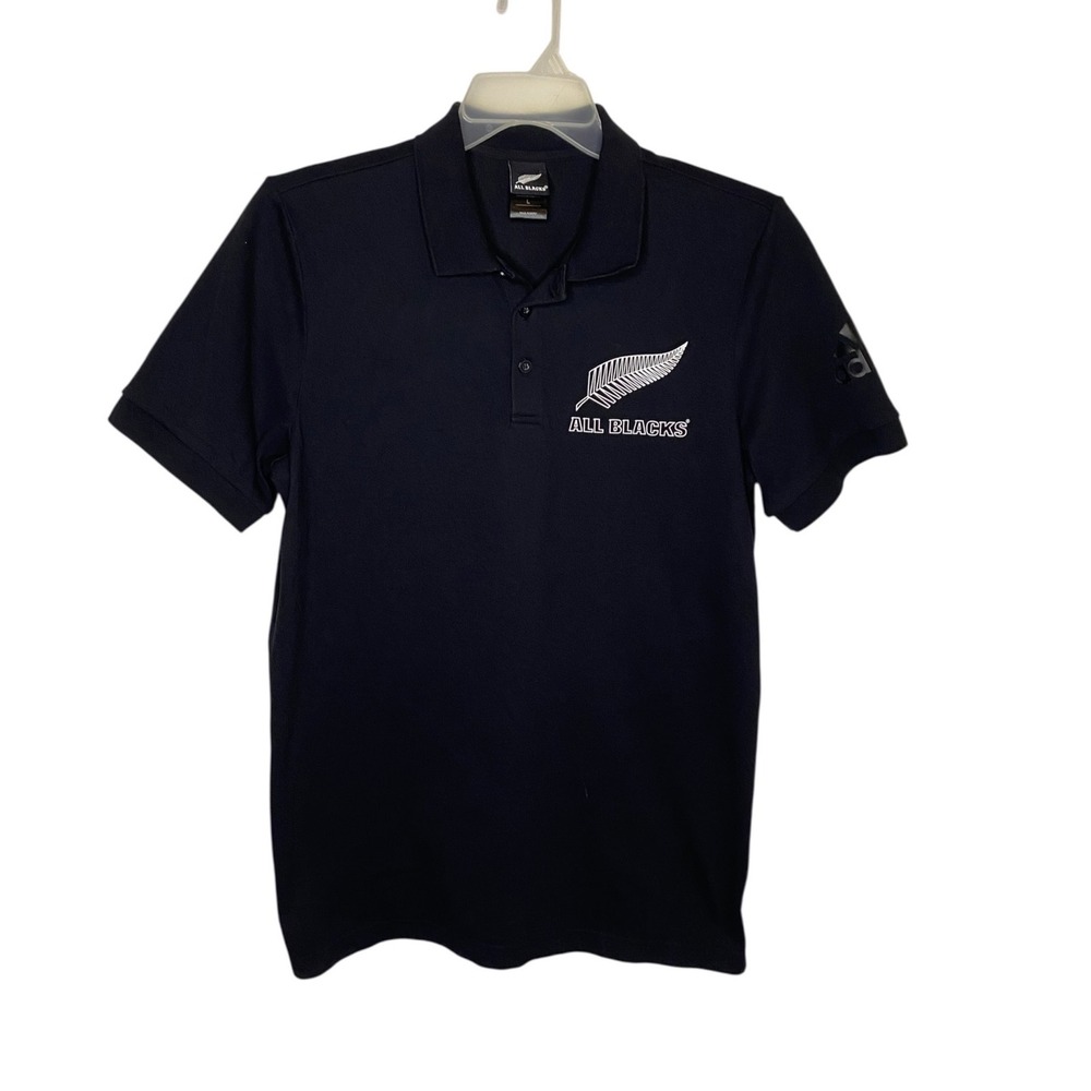 Adidas All Blacks New Zealand Rugby Supporters Polo Shirt Black Mens Large L